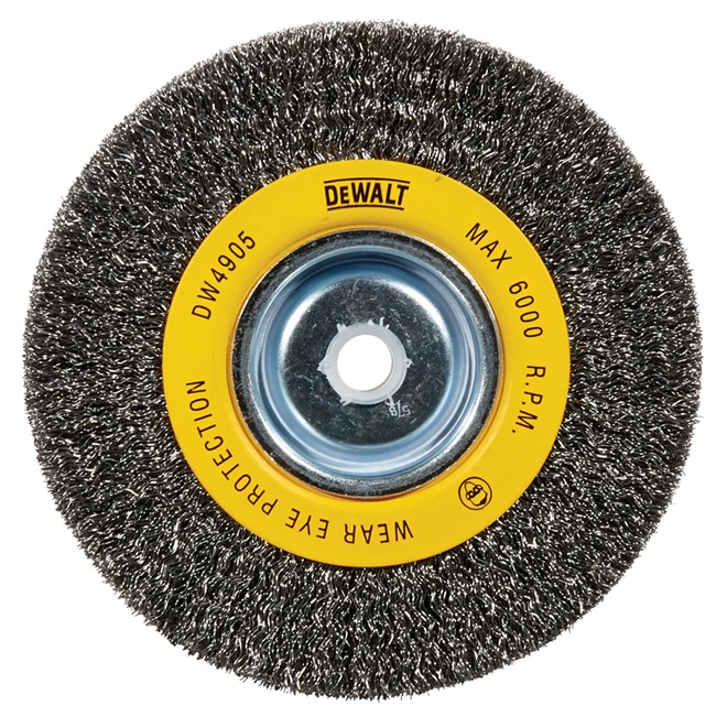 DeWalt Bench Grinder Crimped Wire Brush - 6-in Dia X 1 1/8-in L - 5/8-in Arbour - Carbon Steel 3 DeWalt Bench Grinder Crimped Wire Brush - 6-in Dia X 1 1/8-in L - 5/8-in Arbour - Carbon Steel