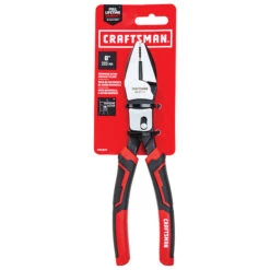 Craftsman Lineman's Pliers - Compound Act - 8" - Steel - Red And Black -Ironclad Tools 00276980c L