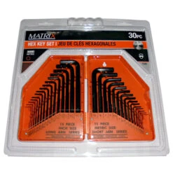 Hexagonal Key Wrench - Set Of 30 - Black Finish