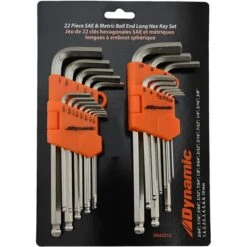 Dynamic Tools 22-Piece Metric And SAE Ball End Long Hex Key Set