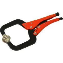 Grip-on 12-in Welding C-Clamp With Swivel Pad Locking Pliers
