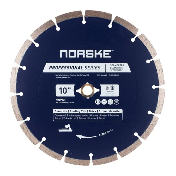 Norske 10-in Dry Cut Only Segmented Diamond Blade 3 Norske 10-in Dry Cut Only Segmented Diamond Blade