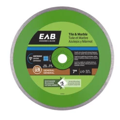 EXCHANGE-A-BLADE EAB Continuous Circular Saw Diamond Blade - Recyclable And Exchangeable - Green Series - 7-in Dia