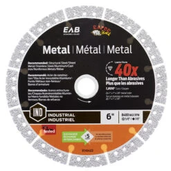 EXCHANGE-A-BLADE EAB Finishing Razor Back Multi-Purpose Metal Saw Blade - 6-in Dia - 7/8-in And 5/8-in DKO - Diamond Abrasive