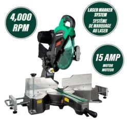 Metabo HPT Dual Bevel Sliding Mitre Saw With Laser - 12-in - Aluminum -Ironclad Tools 37815204b L