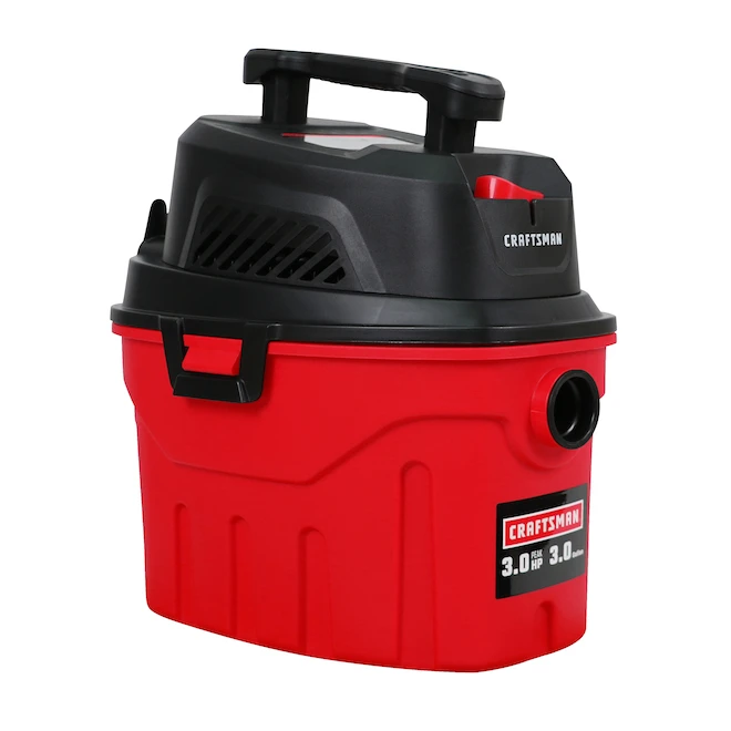 Craftsman 3-Gal. 3 HP Black/Red Plastic Wet And Dry Corded Vacuum 3 Craftsman 3-Gal. 3 HP Black/Red Plastic Wet And Dry Corded Vacuum